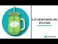15 oz. Colored Mason Jars with Straw - Image 4