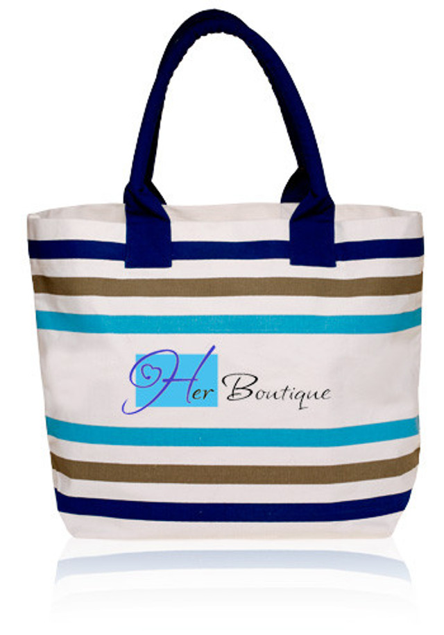 20W x 14H inch Stripe Seaside Tote Bags