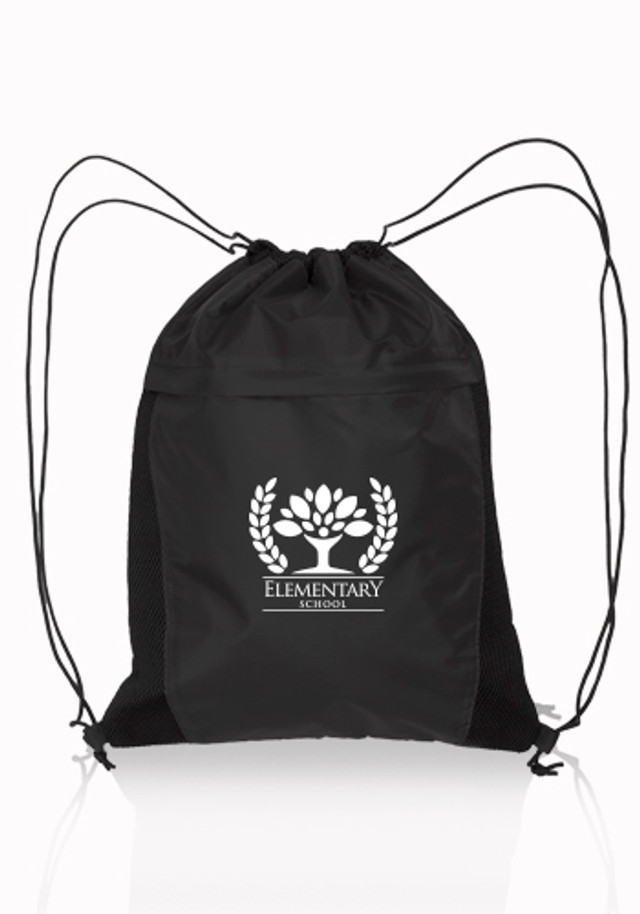 Mesh Accent Drawstring Backpacks