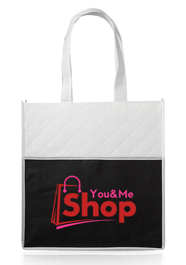 Reusable Quilted Pocket Grocery Tote Bags