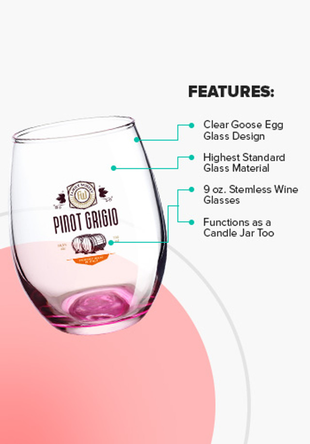 9 oz. ARC Stemless Etched Wine Glasses  - Image 3