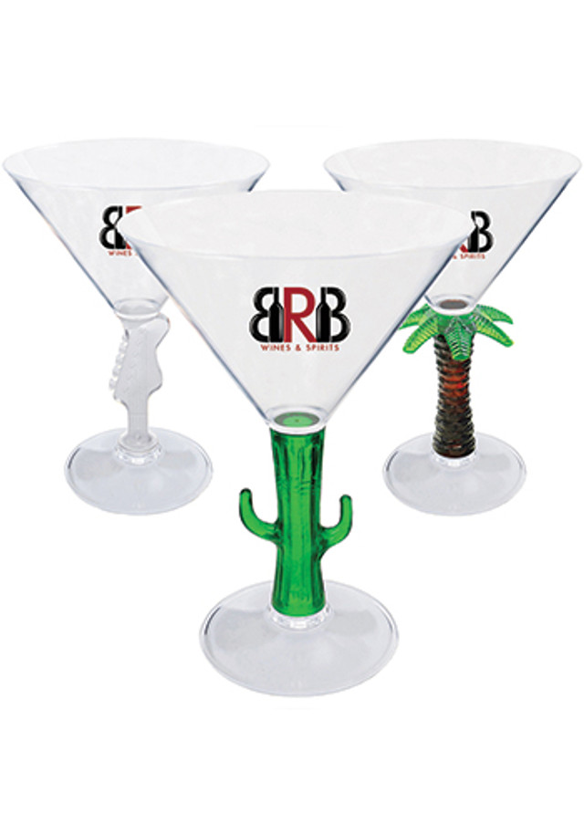 10 oz. Novelty Stem Plastic Martini Glasses  - Image 3