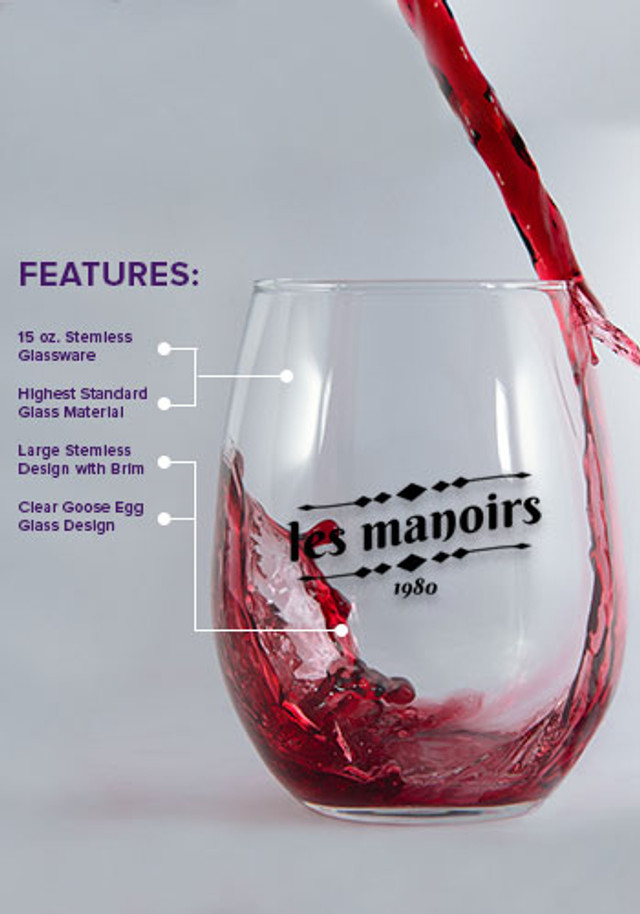 15 oz. Arc Stemless Etched Wine Glasses  - Image 3
