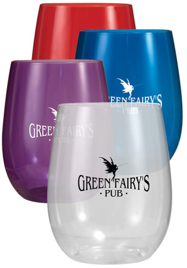 12 oz. Hard Plastic Stemless Wine Glasses  - Image 5