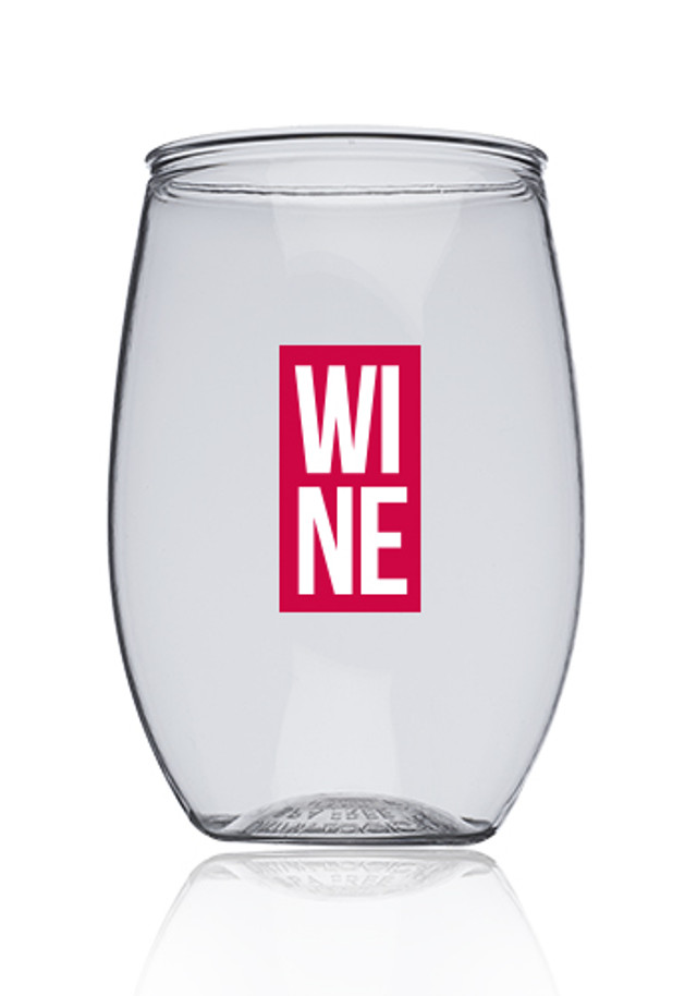 16 oz. Plastic Stemless Wine Glasses