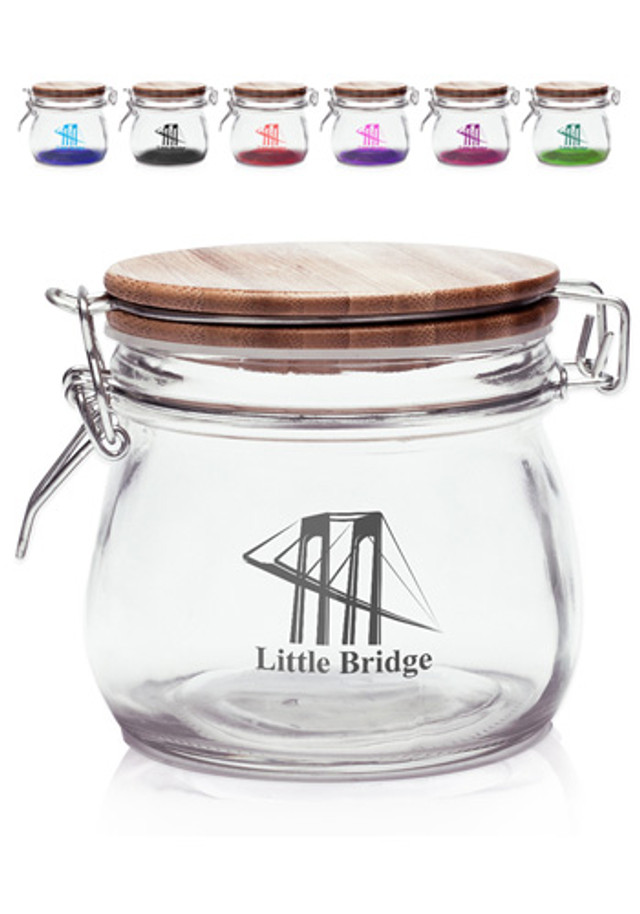 16oz Glass Candy Jars with Wire Wooden Lids  - Image 5
