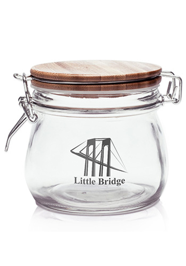 16oz Glass Candy Jars with Wire Wooden Lids