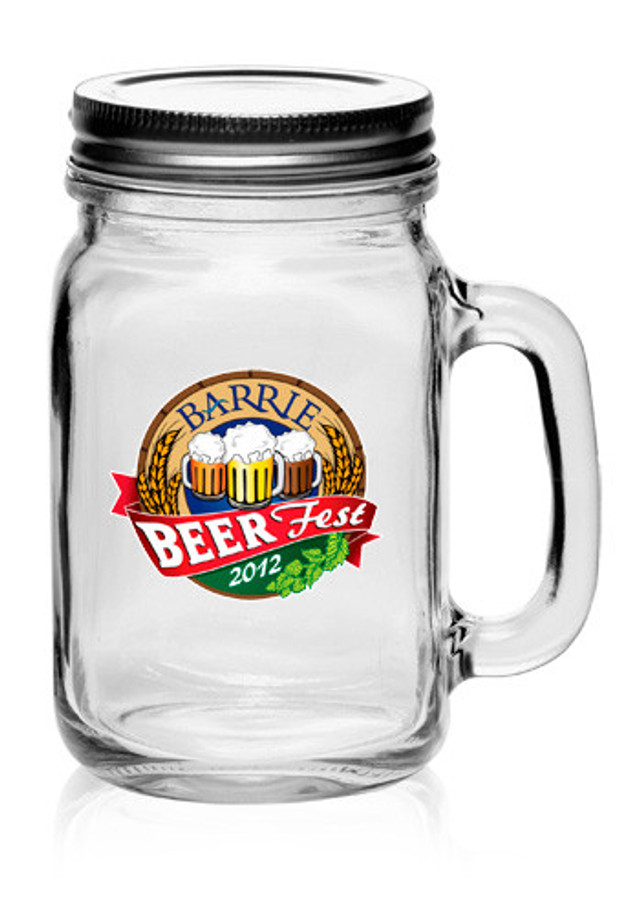 16 oz. Libbey Handle Mason Jars with Lids