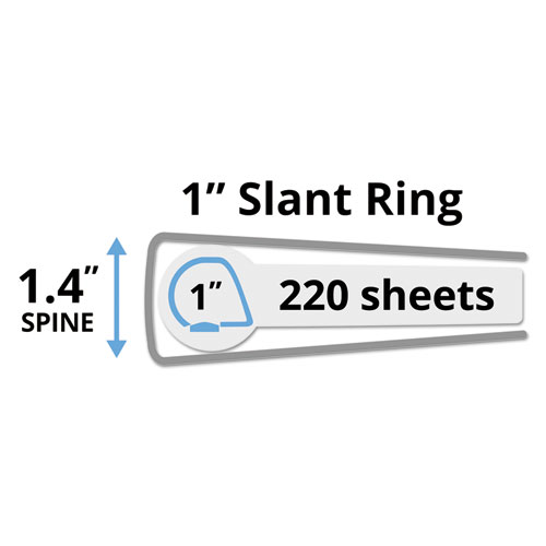 Avery Durable View Binder with DuraHinge and Slant Rings, 3 Rings, 1" Capacity, 11 x 8.5, White, 4/Pack  - Image 4