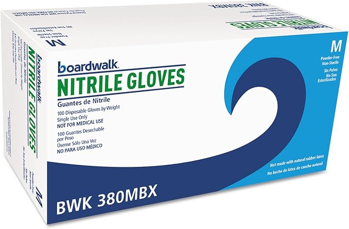 Boardwalk 380MCT Disposable General-Purpose Nitrile Gloves Blue 4 mil 1000/Carton