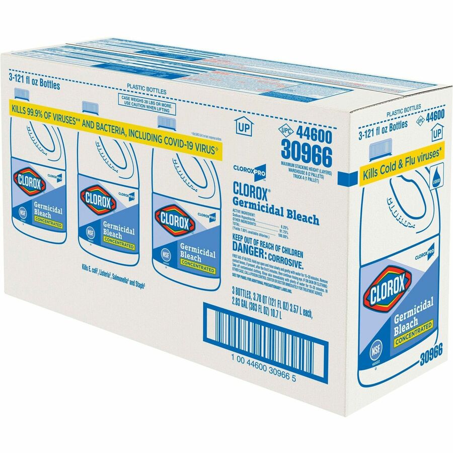 CloroxPro Clorox Germicidal Bleach, Concentrated, 121 Ounce Bottle, Pack of 3 (30966) - Image 4