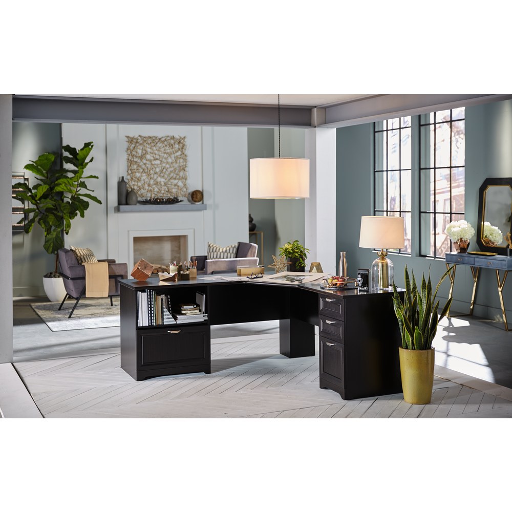 Magellan Performance 71"W L-Shaped Corner Desk, Espresso  - Image 4