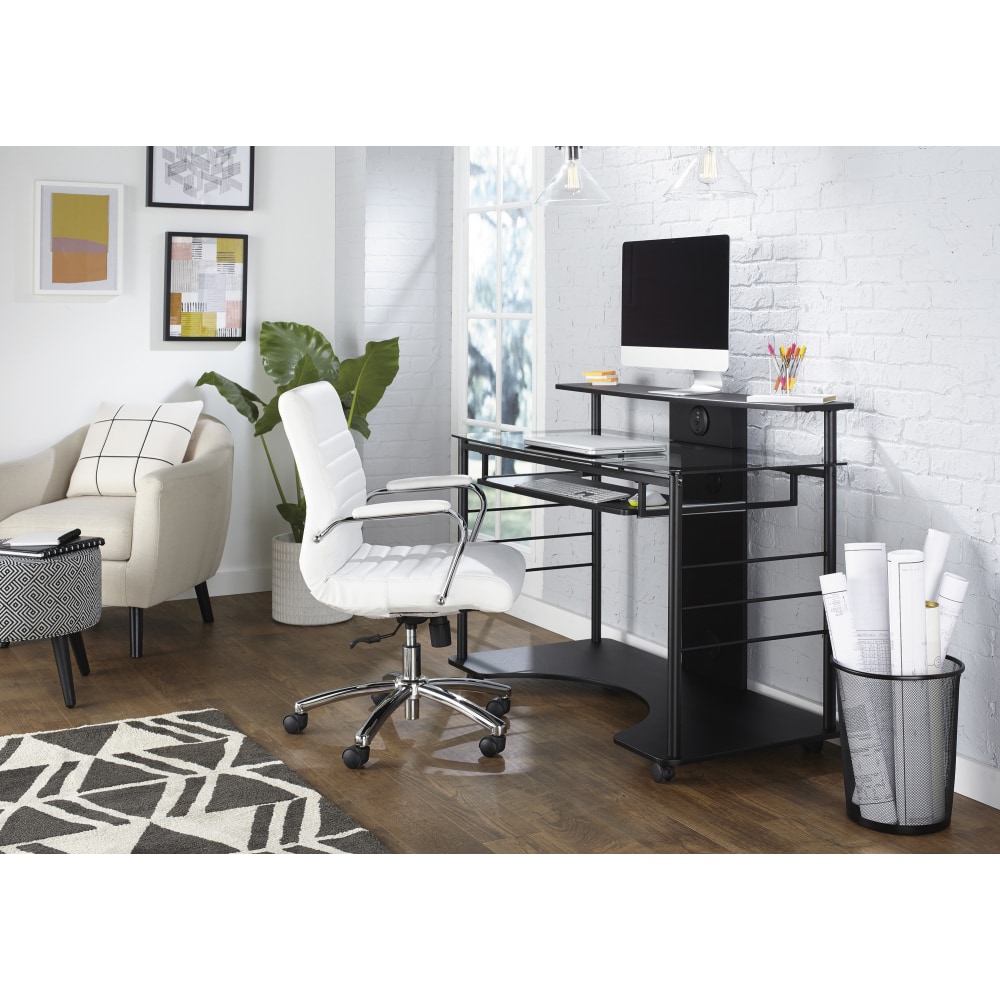 47"W Mobile Tech Desk Workstation, 36-1/16"H x 47-1/4"W x 26"D, Black  - Image 5