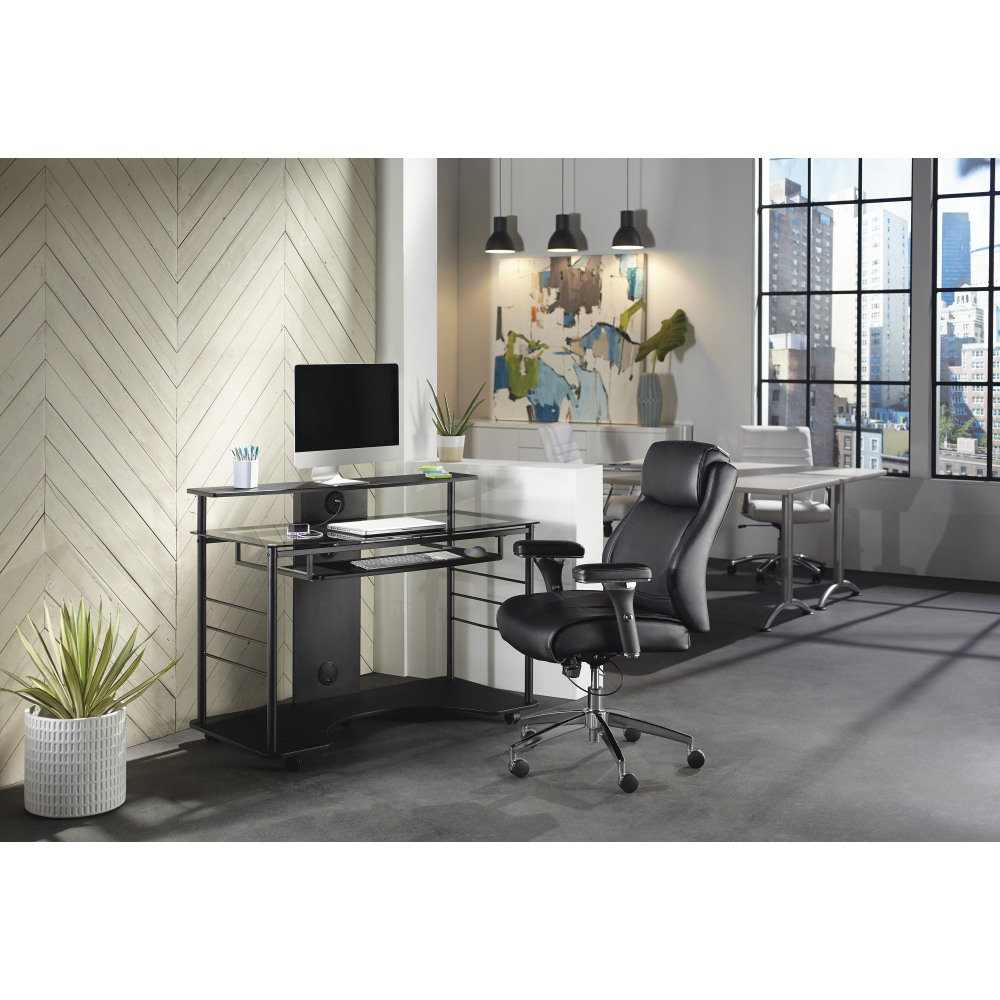 47"W Mobile Tech Desk Workstation, 36-1/16"H x 47-1/4"W x 26"D, Black  - Image 3