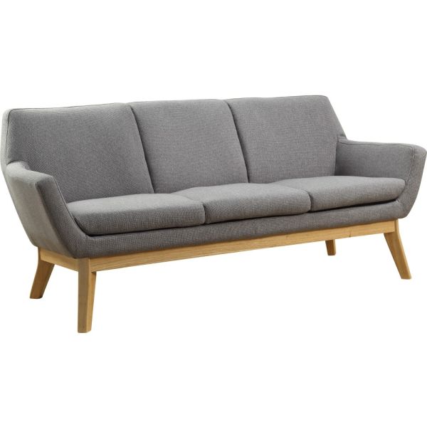 Lorell Quintessence Upholstered Sofa With Lumbar Support, Gray/Natural