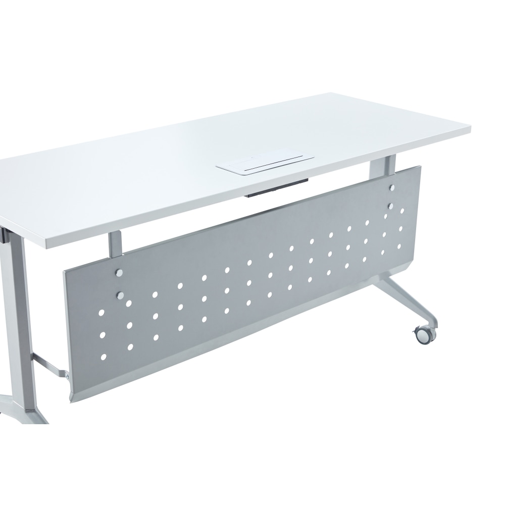 WorkPro AnyPlace Flip-Top Nesting Training Table With Modesty Panel, 60"W x 29-1/2"H x 24"D, White/Silver  - Image 4