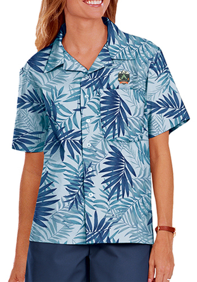 Blue Generation Adult Tonal Print Camp Shirts