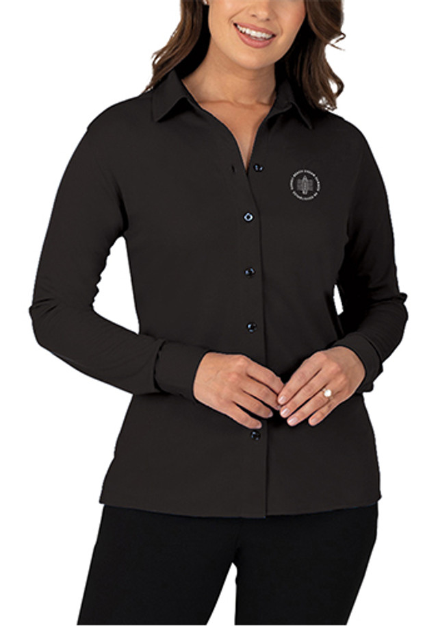 Essentials Ladies' Knit Stretch Long Sleeve Shirt