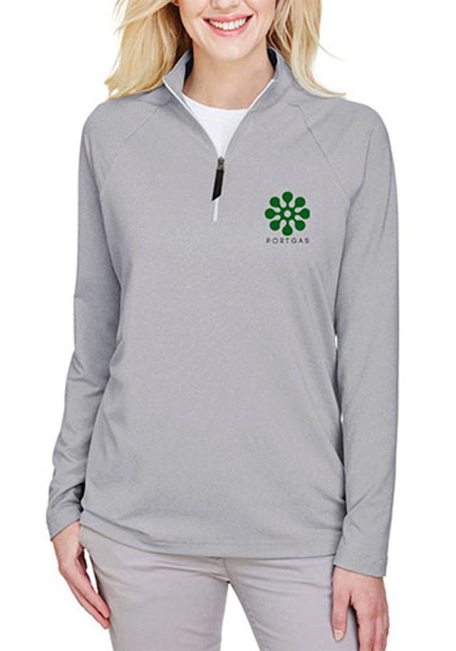 Devon & Jones Ladies' Micro-Stripe Quarter-Zip