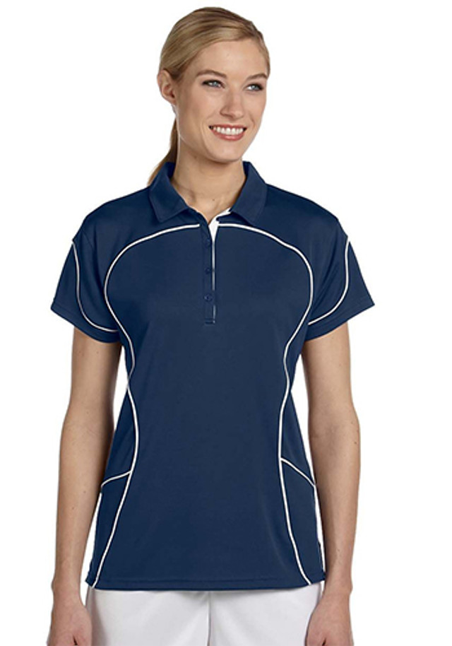 Russell Women's Contrast Piping Athletic Polo Shirts