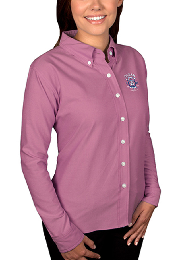 Blue Generation Ladies Long Sleeve Oxford Dress Shirts