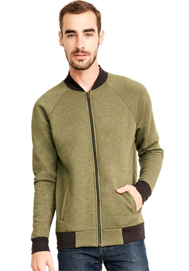 Next Level Unisex Heathered Fleece Bomber Jackets