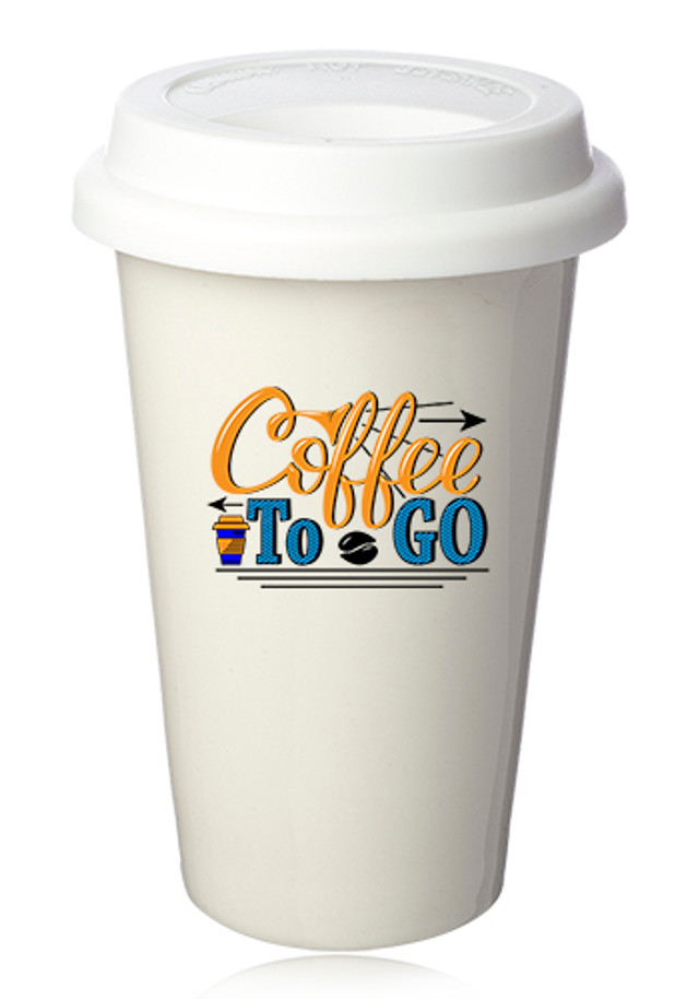 11 oz. Double Wall Ceramic Tumblers with Lid