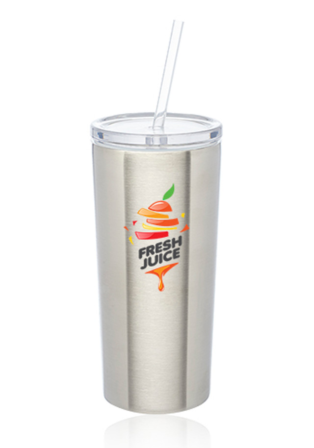 16 oz. Mira Stainless Steel Tumblers with Straw