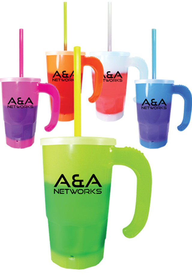 20 oz Stackable Beer Stein with Straw and Lid Set