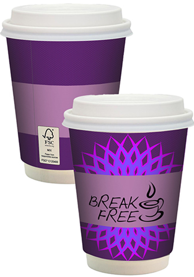 12 oz FSC Full Color Paper Cup with Lid