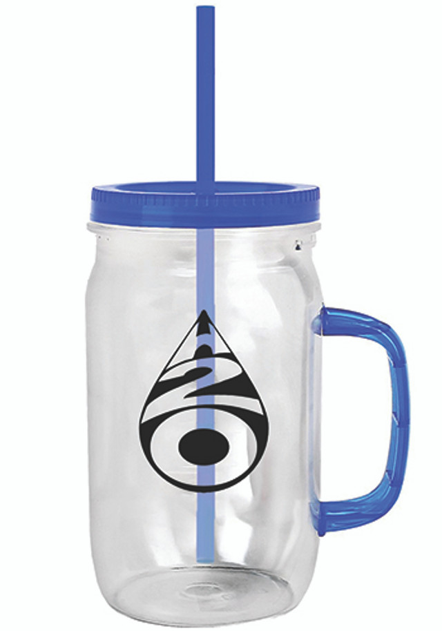 27 oz Mason Jar with Lid and Straw