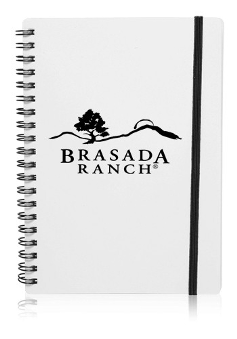 White Spiral Notebooks with Elastic Band