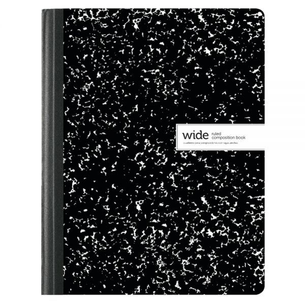 Composition Book, 7-1/2" x 9-3/4", Wide Ruled, 100 Sheets, Black/White  - Image 3