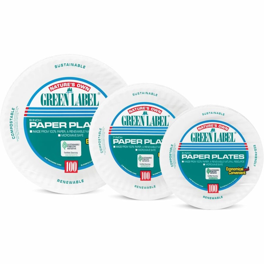 Green Label Green Label 9" Economy Paper Plates  - Image 3
