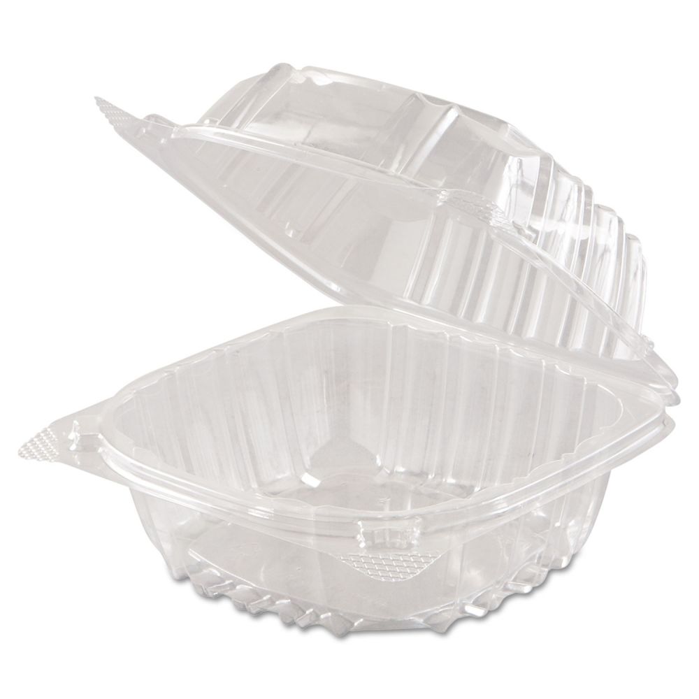 Dart ClearSeal Hinged-Lid Plastic Containers, 5.8 x 6 x 3, Clear, Plastic, 125/Pack, 4 Packs/Carton  - Image 4