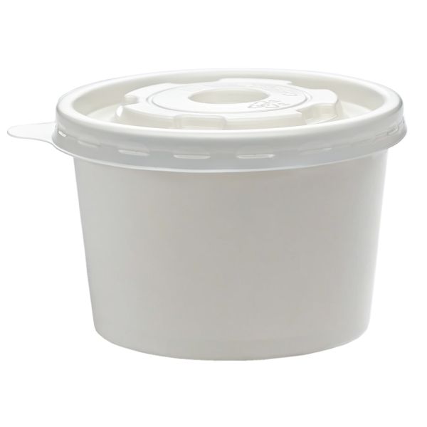 Highmark Paper Soup Containers with Lids, Disposable Paper Food Cups,Ice Cream Cups Food Storage with Lids, 8 oz, White, Case Of 250