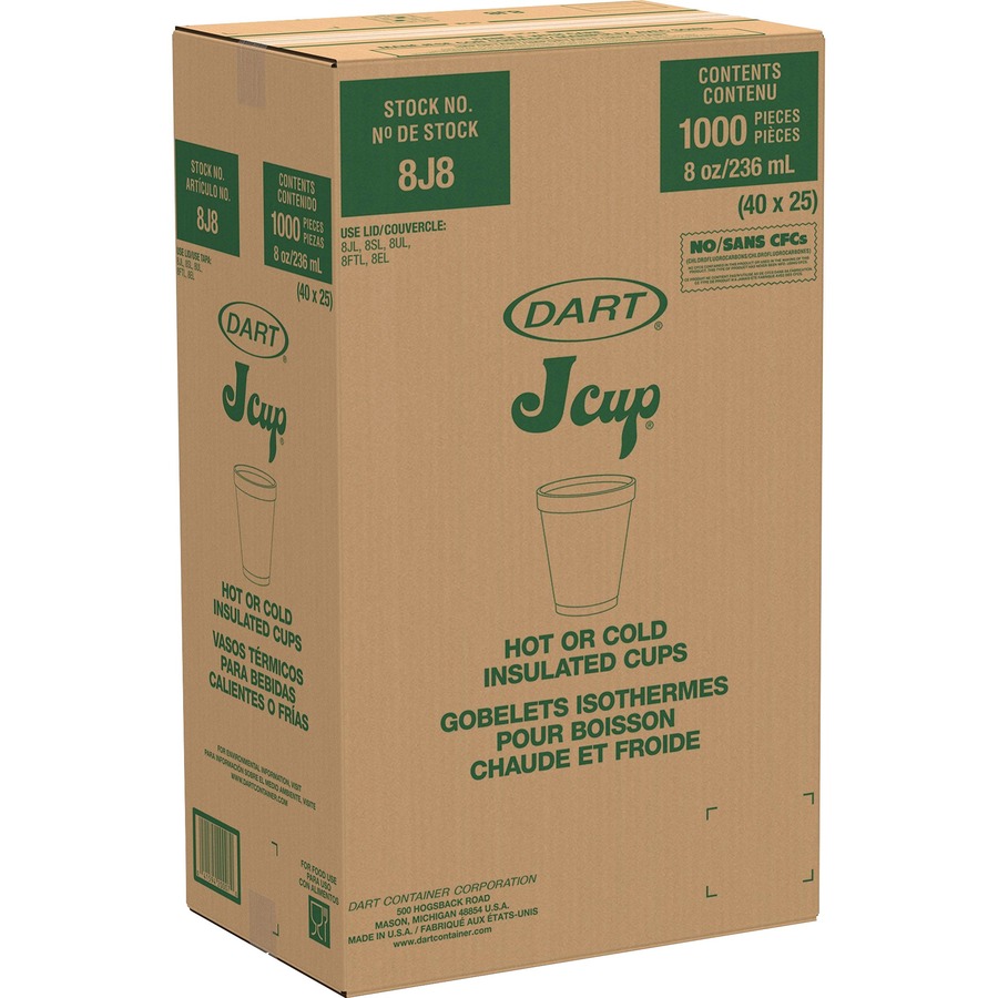 Dart J Cup 8 oz Insulated Foam Cups  - Image 3