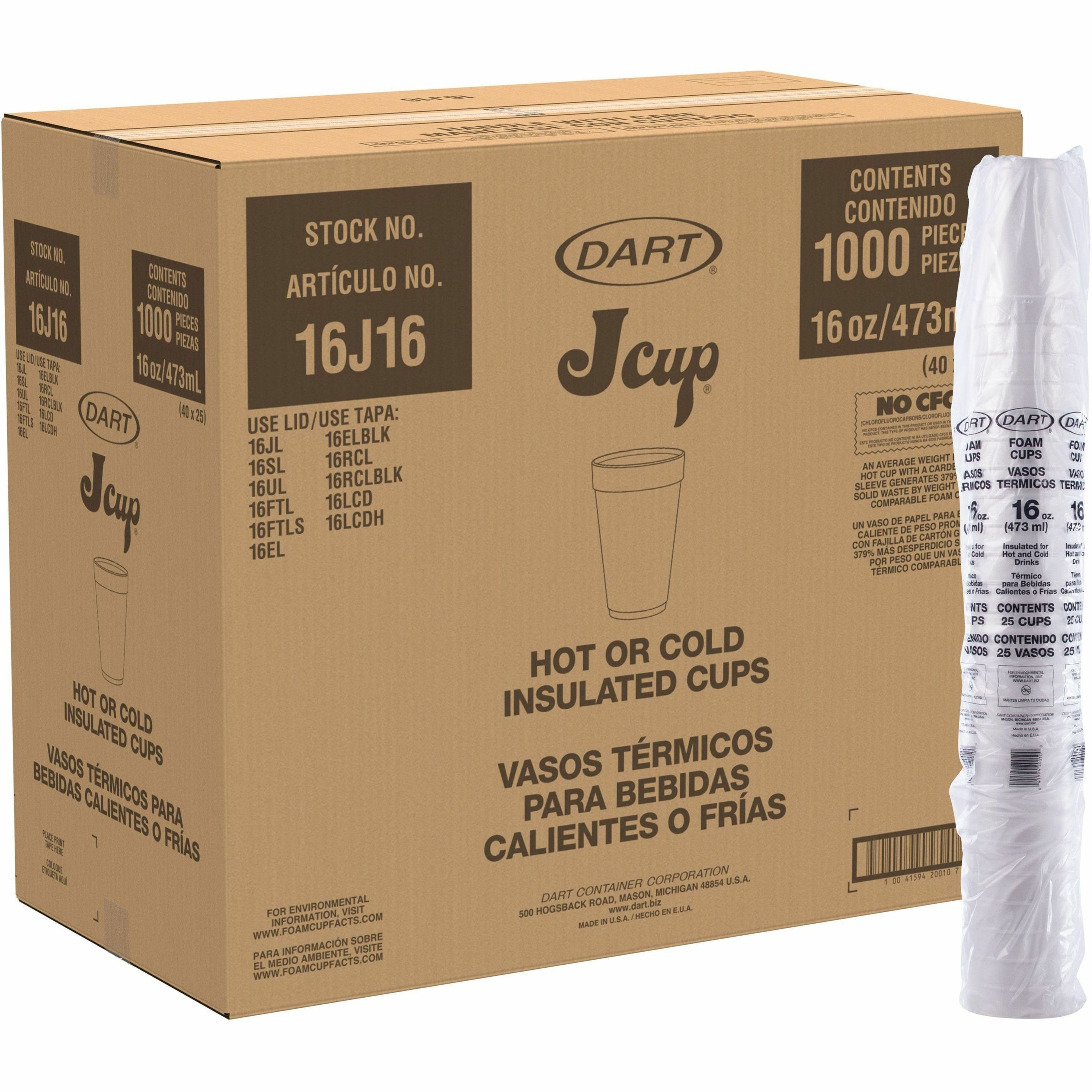 Dart J Cup 16 oz Insulated Foam Cups  - Image 3