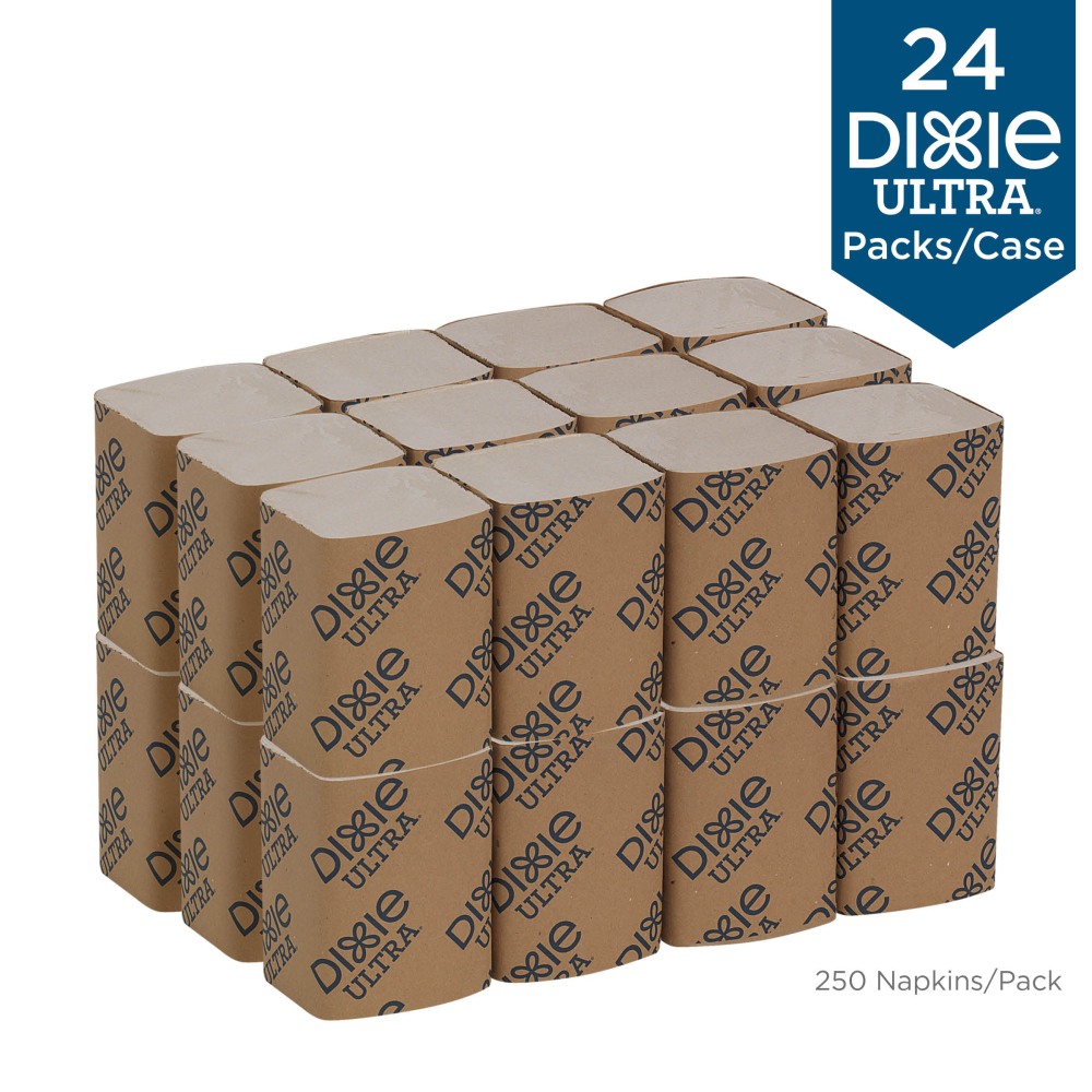 Georgia-Pacific Dixie Ultra 2-Ply Interfold Napkin Dispenser Refills, 6 1/2" x 5", Brown, 250 Napkins Per Pack, Case Of 24 Packs  - Image 5