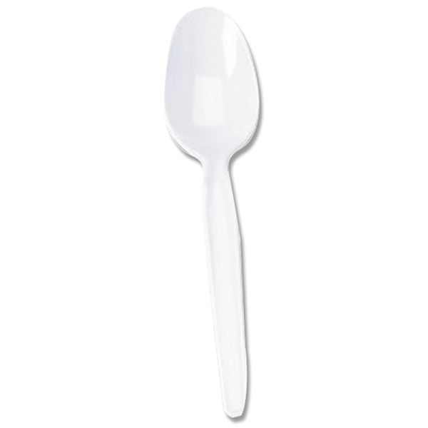 Dixie Plastic Cutlery, Heavyweight Spoon, White, 100/Box