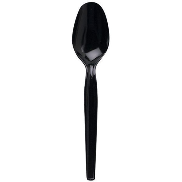 Dixie Medium-Weight Polystyrene Disposable Spoons, 5.613"L, Black, 1000 Per Case
