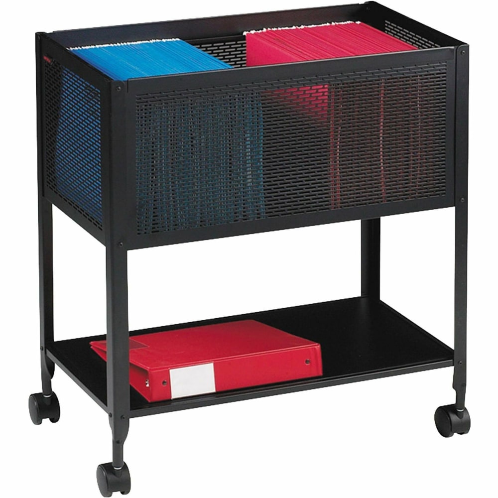 Lorell Steel Mesh Hanging Letter-Size Mobile File Cart, Black  - Image 4