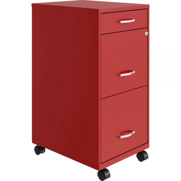 LYS NuSparc 18"D Vertical 3 Drawer Mobile File Cabinet, Red , 1 Each  - Image 4