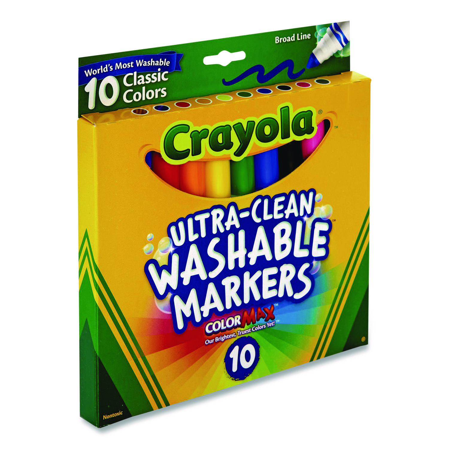 Crayola Ultra-Clean Washable Markers, Broad Tip, Assorted Classic Colors, Box Of 10  - Image 3
