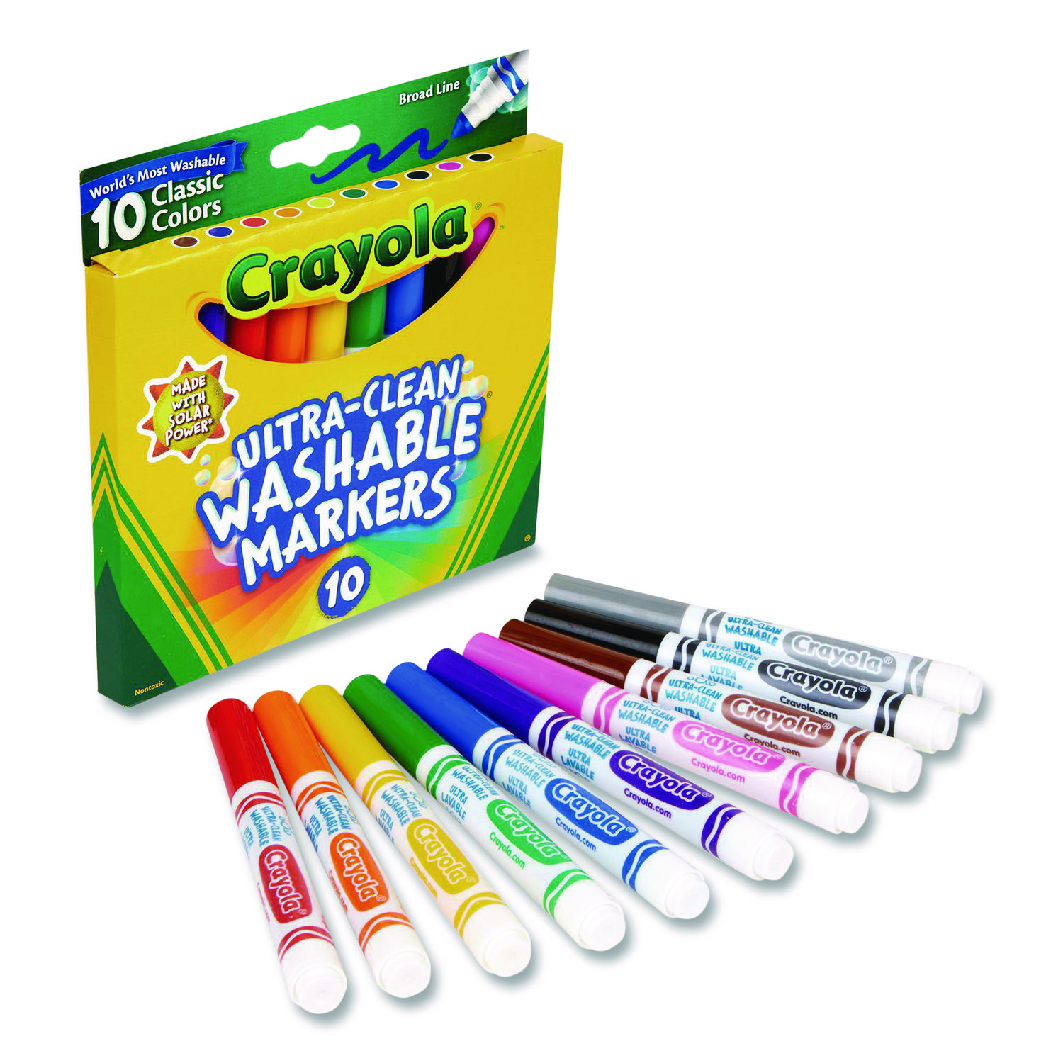 Crayola Ultra-Clean Washable Markers, Broad Tip, Assorted Classic Colors, Box Of 10  - Image 4