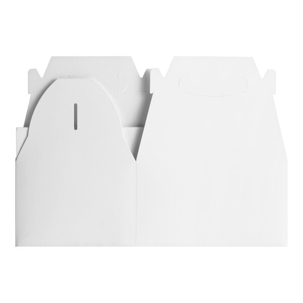 Choice 9" x 7" x 5" White Barn Take-Out Lunch / Chicken Box with Handle - 125/Case  - Image 3