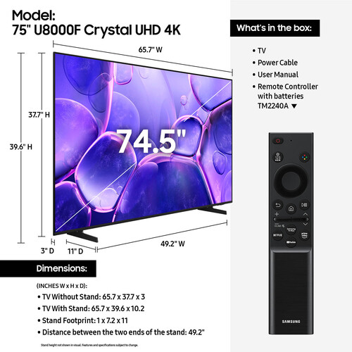 Samsung U8000F 75" 4K HDR Smart LED TV  - Image 5