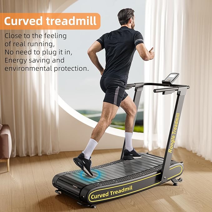 Curved Treadmill, Curved Treadmills Home, Non-Electric Motorized Treadmill-300 LBS Capacity，No Assembly Required Self-Generated Curved Treadmill Exercise Treadmills  - Image 5