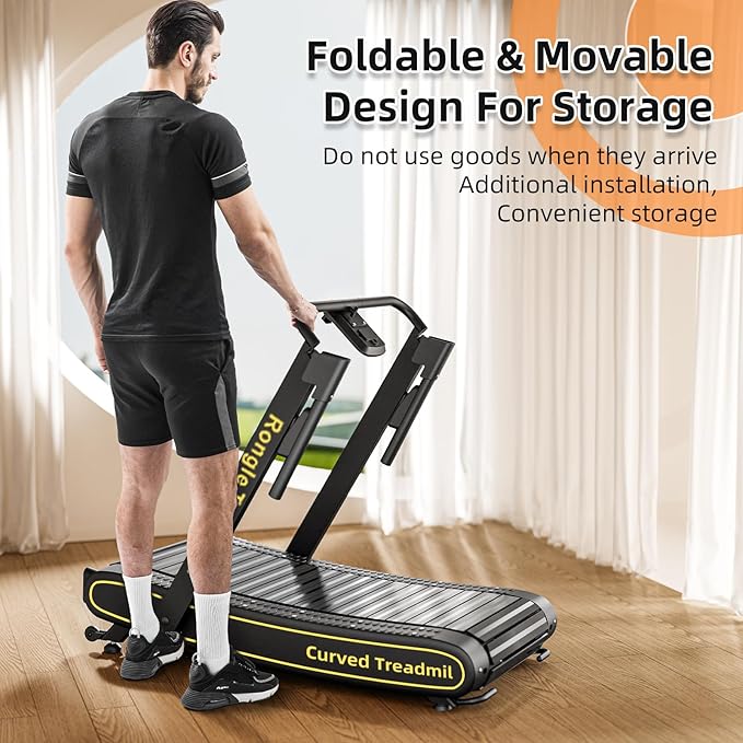Curved Treadmill, Curved Treadmills Home, Non-Electric Motorized Treadmill-300 LBS Capacity，No Assembly Required Self-Generated Curved Treadmill Exercise Treadmills  - Image 3