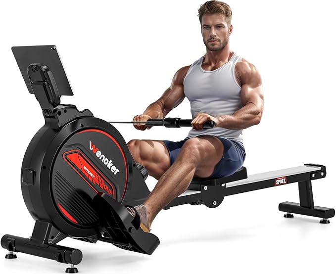 Rowing Machine,Wenoker Magnetic Rower Machine for Home,350 LB Weight Capacity, Smooth Whisper Quiet with LCD Monitor Tablet Holder & Comfortable Seat Cushion, Compact and Saves Space  - Image 6